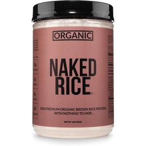 image:imageNAKED nutrition Rice  Organic Brown Rice Protein Powder  Vegan Protein Powder  5Lb Bulk Gmo Free Gluten Free amp Soy Free PlantBased Protein No Artificial Ingredients  76 ServingsUnflavored